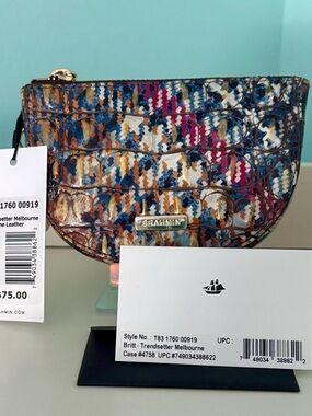 NWT Brahmin Trendsetter Multicolor Glossy Croc-Embossed Wallet Wristlet